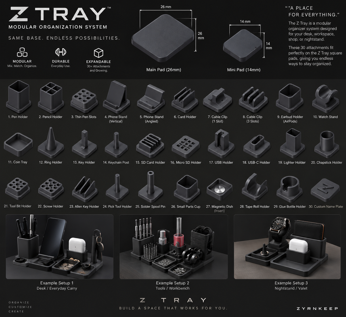 Z Tray modular system concept; V2 production version is under validation